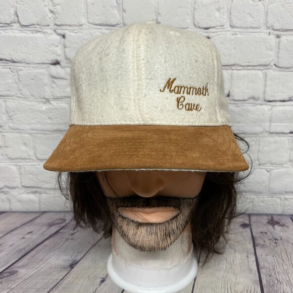 Other - Vintage Hat Cap Snapback Cream Brown Mammoth Cave Kentucky Made in USA America